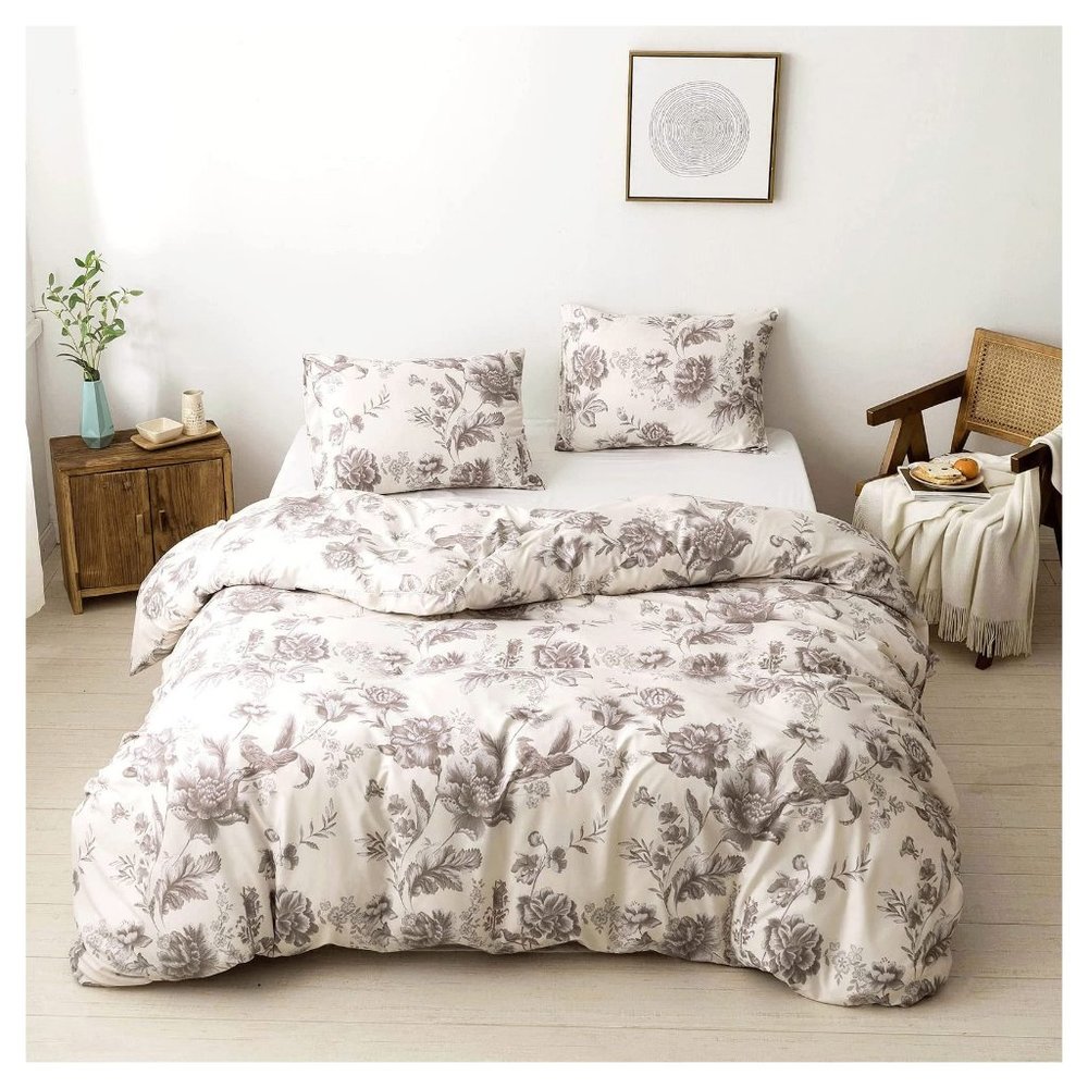 Ultra Soft Microfiber Bed Set, Boho Comforter Set, 3 Piece Breathable Flowers pa